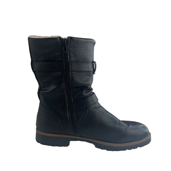 Nautica Womens Snow Boots Buckles Faux Fur Black Size 8 - Picture 2 of 10